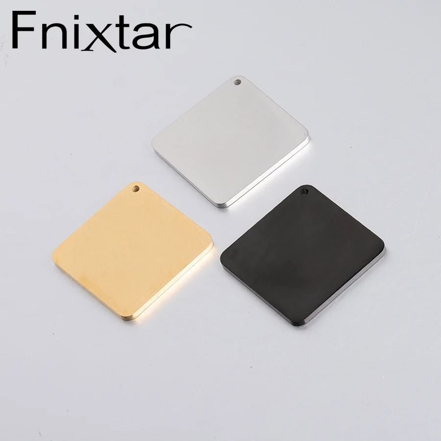 

Fnixtar Stamping Blank Square Charm Tags Mirror Polished Stainless Steel DIY Engraved Charms 2mm Thickness 30mm 20piece/lot