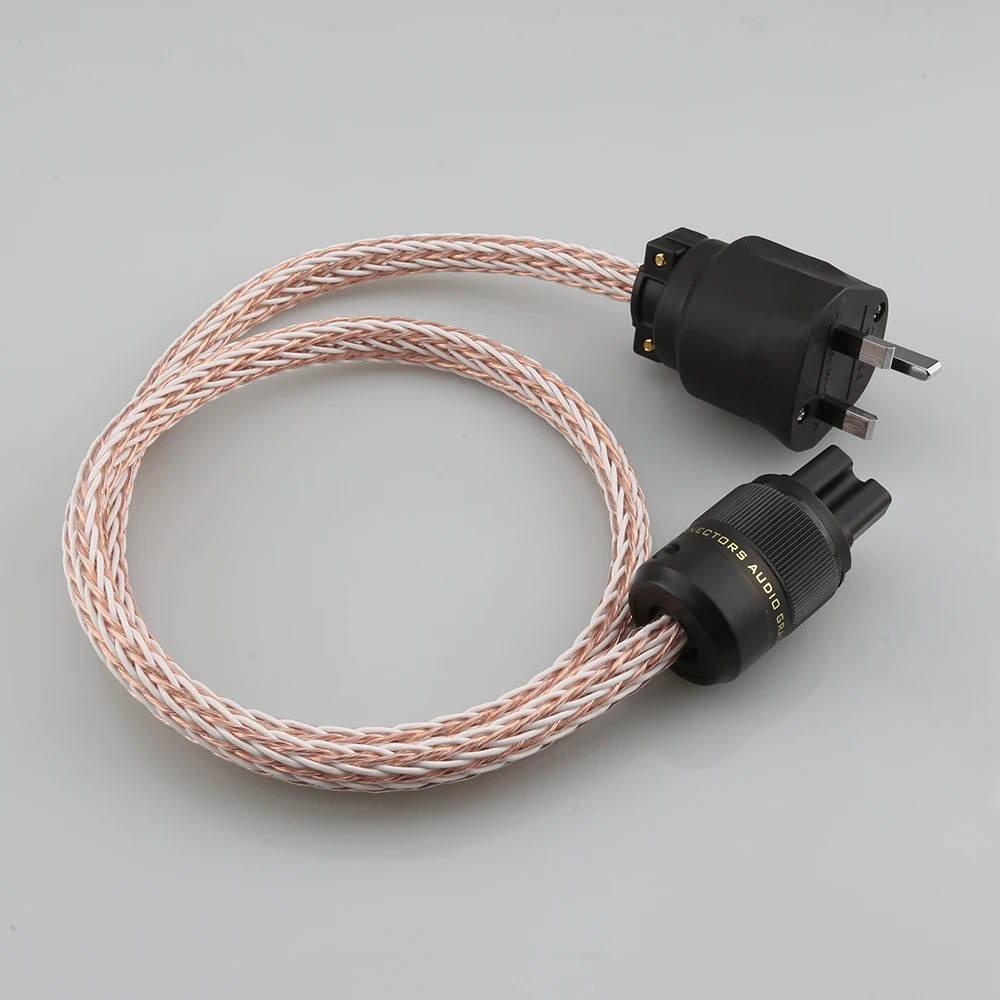 HIFI 12TC Power Cable High Quality 6N OCC Hifi Power Cord with UK 13A AC Power Cable IEC Female HIFI AC Power Cable