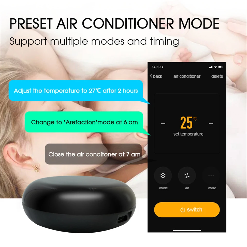 Wifi Smart IR Remote Control Infrared Universal Smart Life APP Control One For All TV DVD AUD Voice Wireless Remote Control