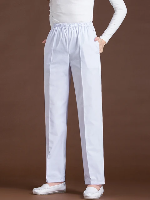 Pantalon blanco mujer fashion enfermera