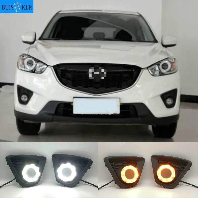 

2PCS 12V led car drl daytime running lights with fog lamp hole for Mazda cx-5 cx5 cx 5 2012 2013 2014 2015 2016