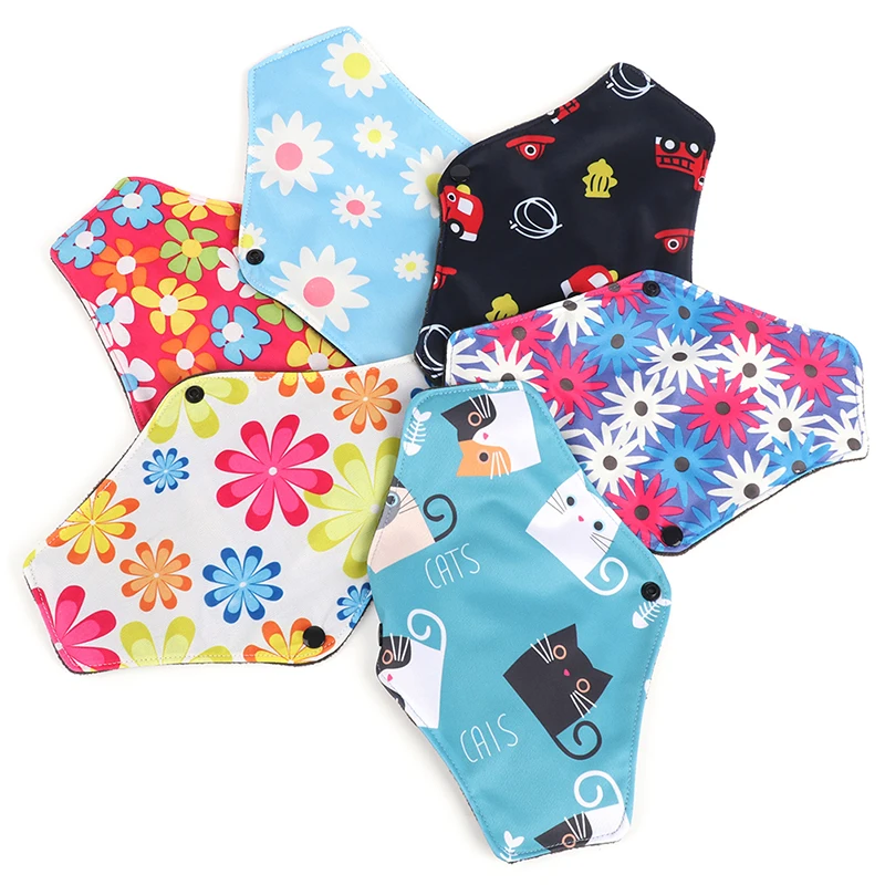 1PCS Bamboo Fiber Menstrual Pad Women Washable Reusable Sanitary Napkin Cotton Cloth Pads Feminine Hygiene Panty Liner Towel Pad