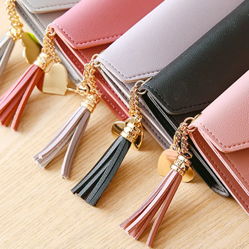 Hot Selling Women Leather Slim Wallet Long Design Trifold Credit Card Holder Organizer Purse