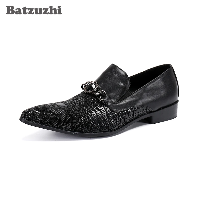 

Batzuzhi Fashion Men's Shoes Handmade Gebuine Leather Dress Shoes Men Pointed Toe Black Formal Business Leather Shoes Zapatos Ho