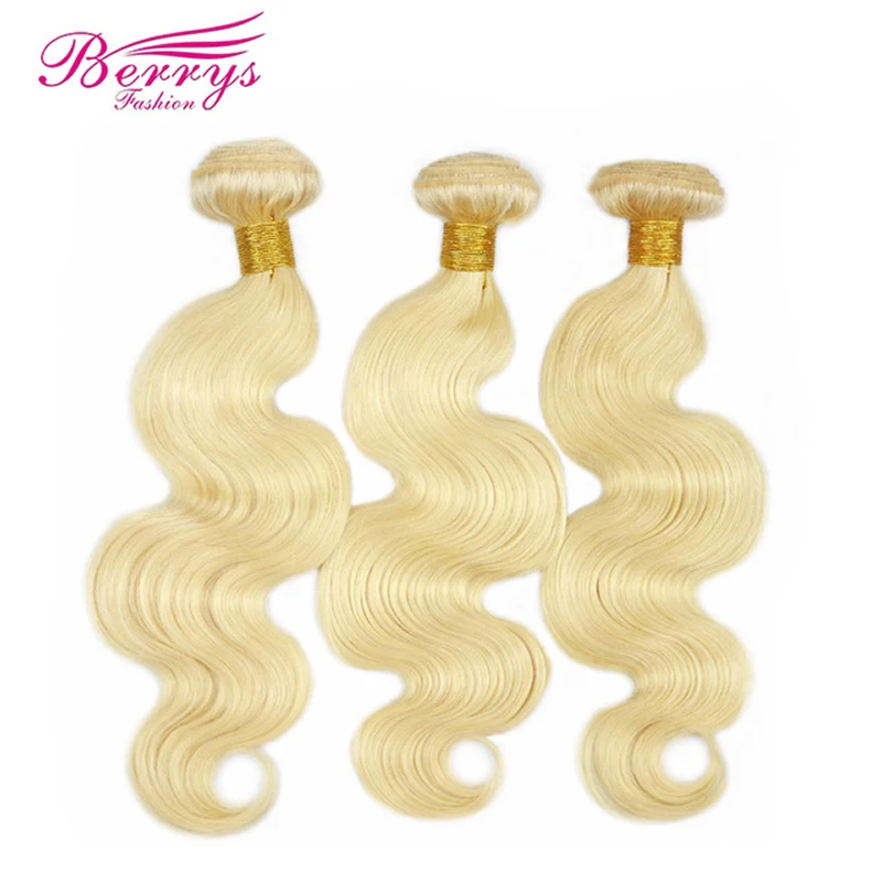 Blonde #613 Virgin Hair Body Wave 100% Human Hair 3 Bundles Body Wave Virgin Human Hair Weft Berrys Fashion