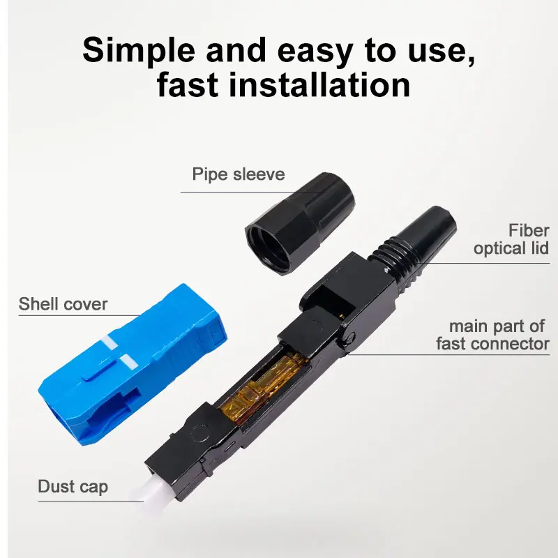 Conector rápido de fibra óptica embutido Onti-ftth, sc apc, adaptador de fibra óptica monomodo, conexão fria, montagem rápida