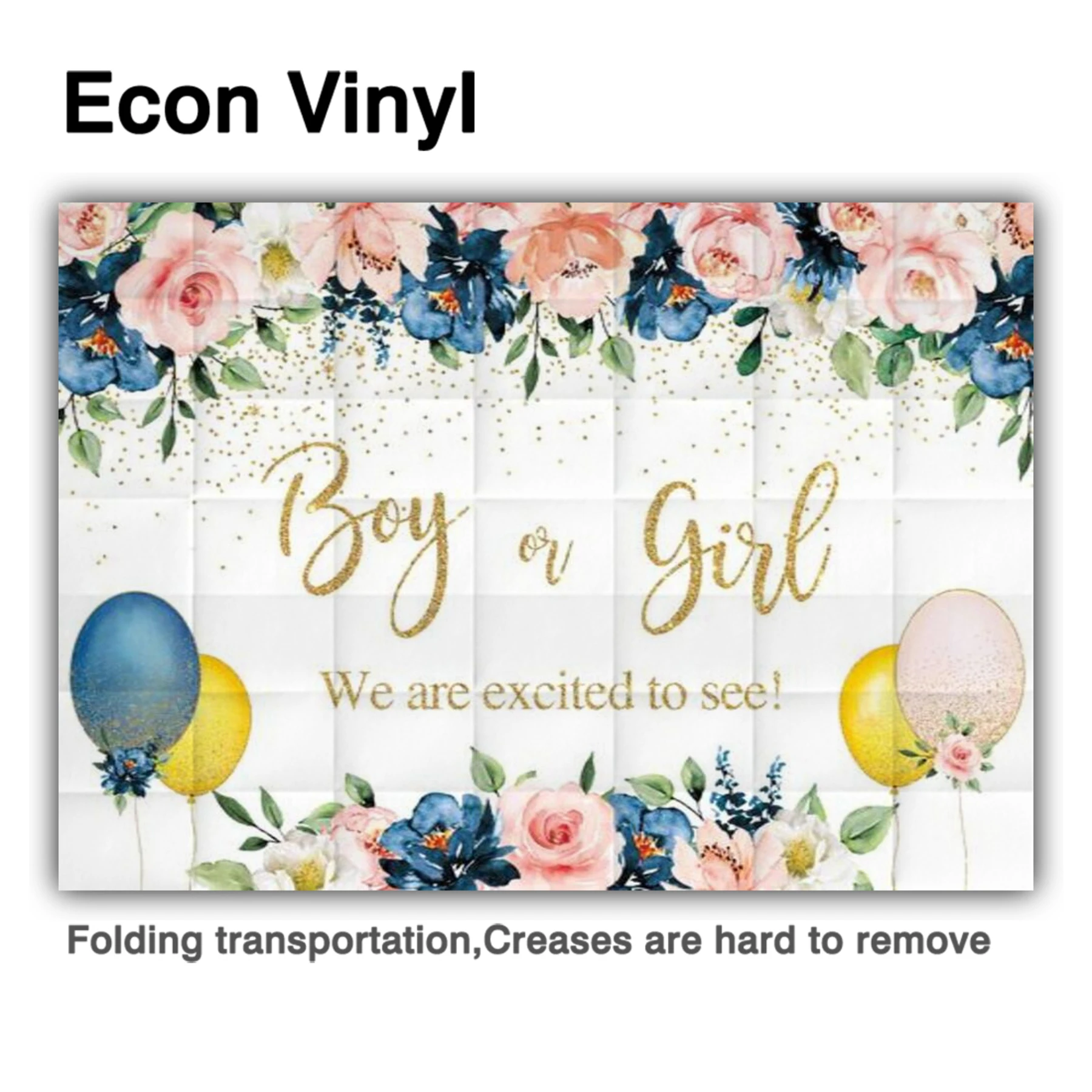 Funnytree Boy หรือ Girl เพศเปิดเผยพรรควันเกิดดอกไม้พื้นหลังฤดูใบไม้ผลิบอลลูนทอง Dots Baby Shower Photocall ฉากหลัง