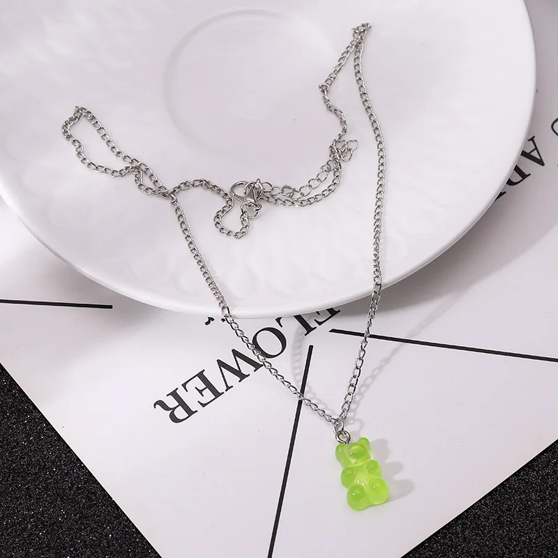 Niedliche Mini-Gummibärchen-Halskette, Bären-Ohrringe, Armbänder, Halsketten für Frauen, kreative Cartoon-Kindergeburtstagsparty-Geschenke – Detail 3