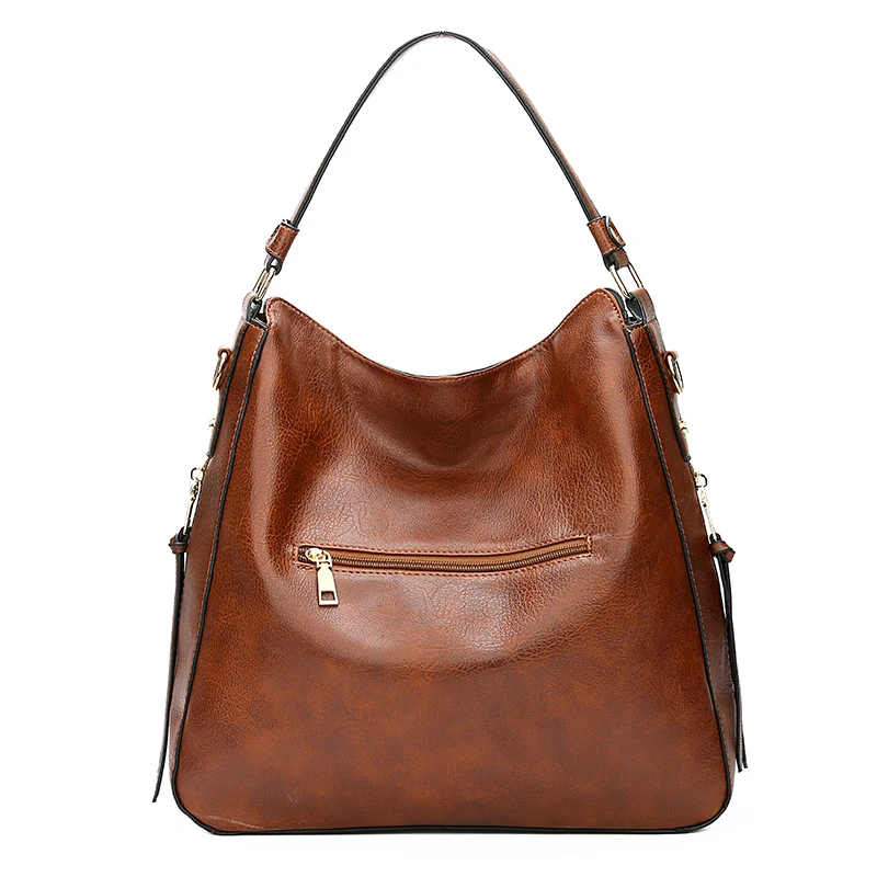 DIDABEAR-Bolso Hobo de cuero para mujer, bandolera de ocio, Vintage, de gran capacidad