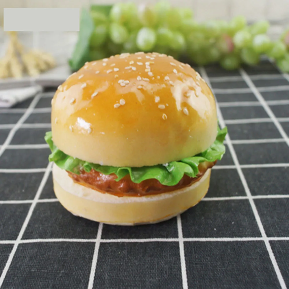 1pcs High imitation artificial hamburger model&artificial plastic fake simulated hamburger with sesame