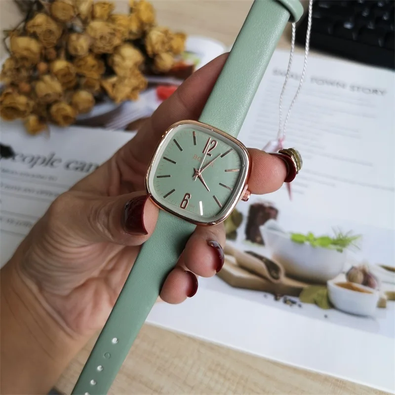 Minimalist Black Women Watches Vogue Casual Square Female Leather Clock Nice Simple Ladies Quartz Wristwatches Reloj De Mujer