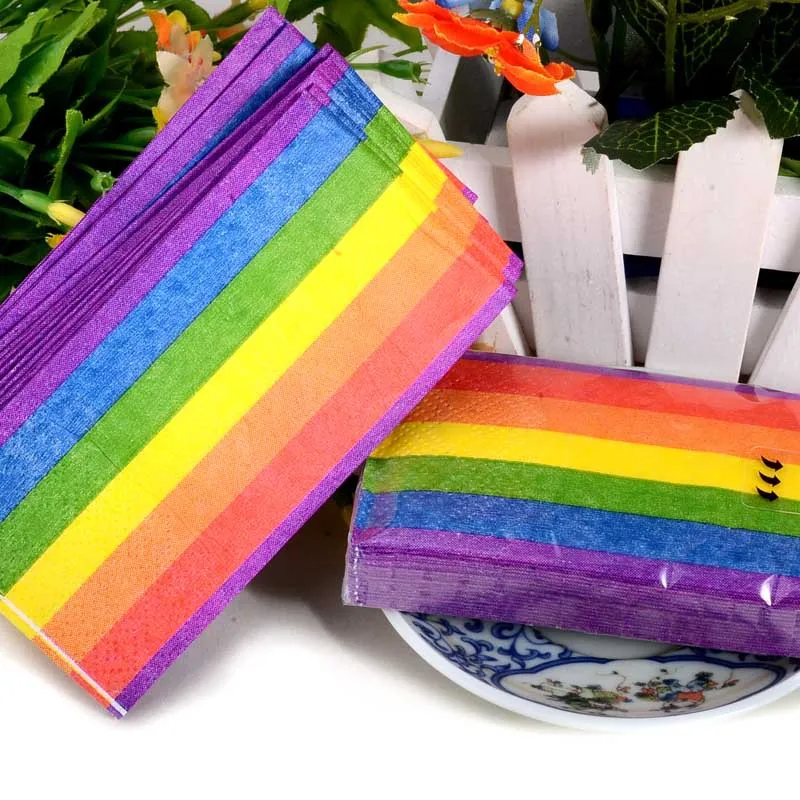

[5 упаковок] Φ Pride с изображением ЛГБТ-радуги бумажные цветные салфетки, Мини бумажные принадлежности для мебели