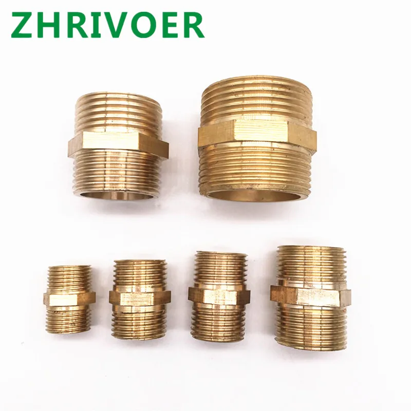 Латунный штуцер для труб с шестигранной головкой, быстрый адаптер 1/8 дюйма 1/4 дюйма 3/8 дюйма 1/2 дюйма 3/4 дюйма 1 дюйм, наружная резьба BSP, соединитель для воды, масла и газа