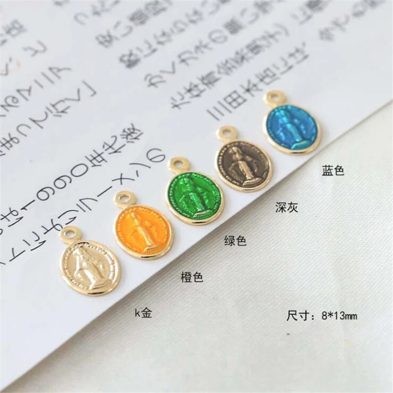 10pcs new creative 18K gold plated oval Jesus charms connectors for diy earrings necklace pendant jewelry accessories material