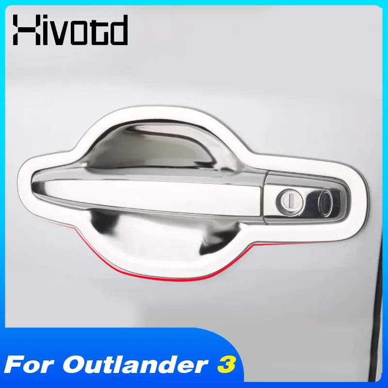 Door Handle Bowl Durable Cover Styling Exterior Modificat Decoration Car Accessories Parts For Mitsubishi Outlander 3 2022-2016