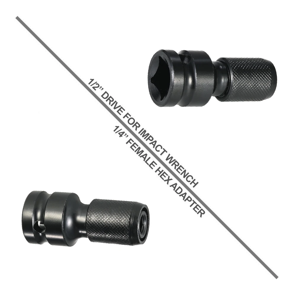 1/2 ''正方形1/4'' 六角シャンクソケットアダプタ迅速リリース用インパクトレンチの長さ5センチメートルmayitr
