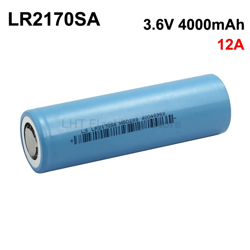 LS LR2170SA 3.6V 12A 4000mAh Rechargeable Li-ion 21700 Battery without PCB