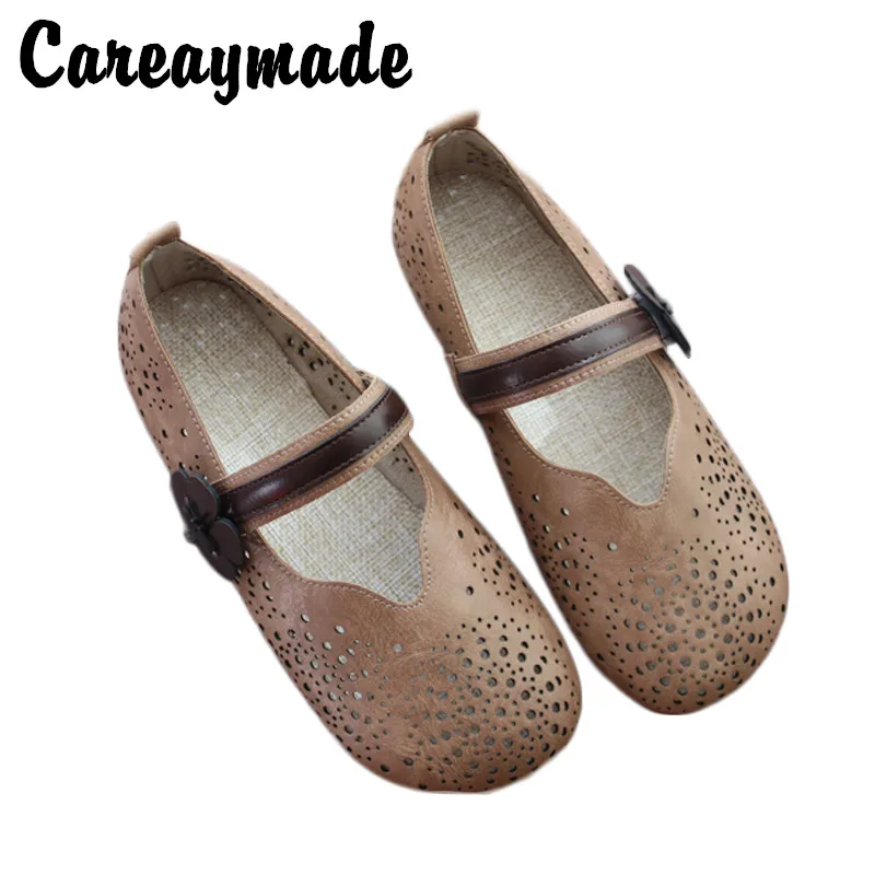 Careaymade-Small Fresh Summer Mesh Air-permeable Women's Single Shoes,Round Head Literature and Art Leisure Flat-soled Shoes