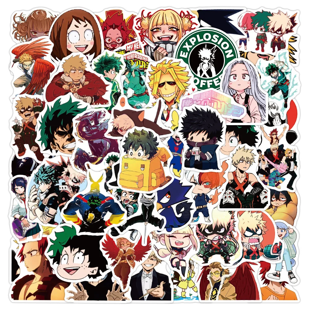 10/30/50PCS New My Hero Academy Anime Graffiti Sticker Car Trolley Case Notebook Waterproof Sticker Wholesale