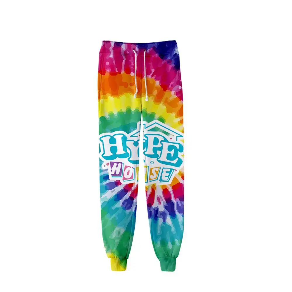 The Hype House Tie Dye 3D Print Sweatpants Fashion Casual Jogger Pants Streetwear HIp Hop Kpop Men/Women Warm Pants Trousers