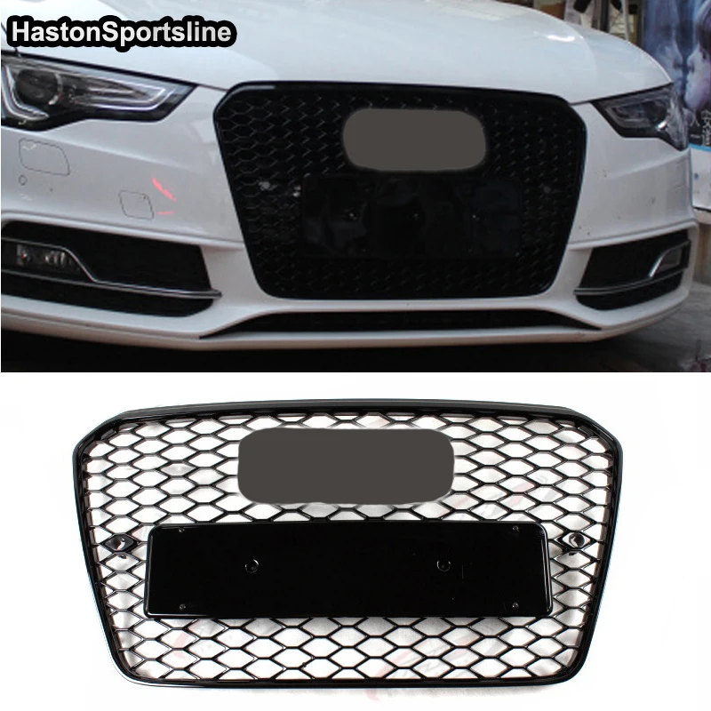 For RS5 Style Front Sport Honeycomb Hood Grill for Audi A5 S5 Sline 2013-2015 Car Styling Accessories