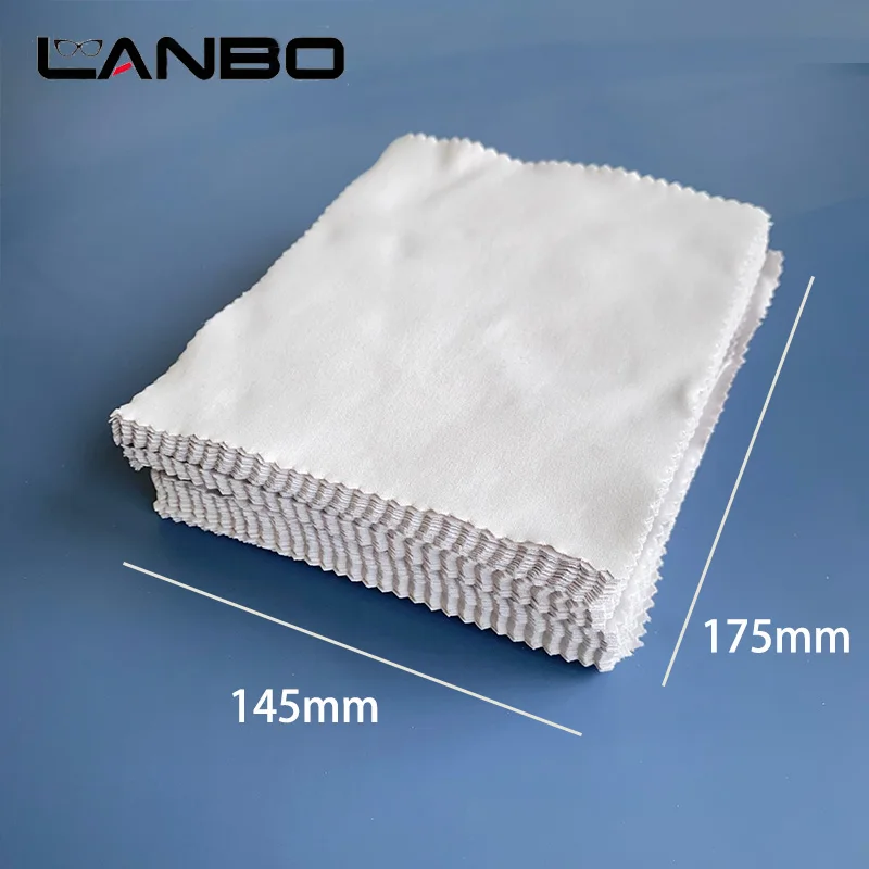 LANBO 100 pcs/lots High quality Glasses Cleaner 145*175mm Microfiber Glasses Cleaning Cloth For Lens Phone Screen Cleaning Wipes