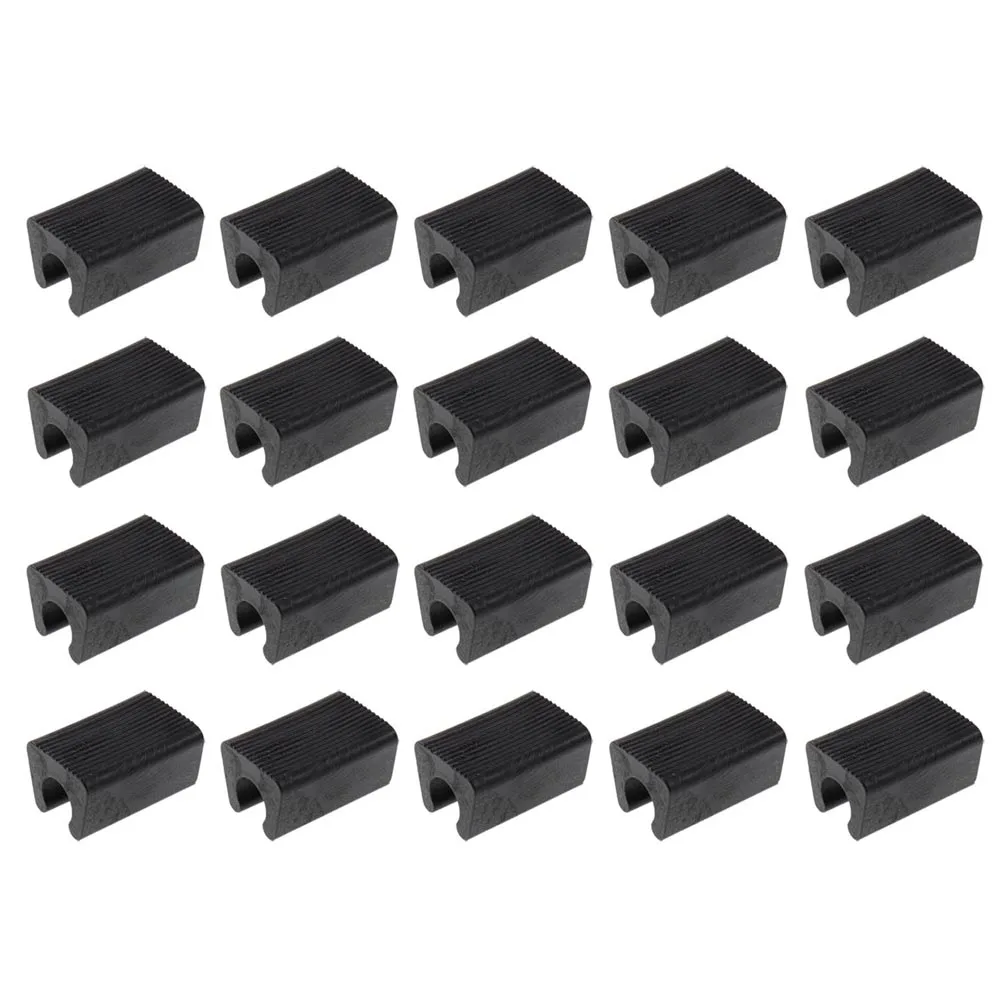 

20 Pack Floor Protector,Plastic Rectangle Shaped Non-Slip Chair Legs Tips Caps Furniture Feet Foot Pads Covers Black