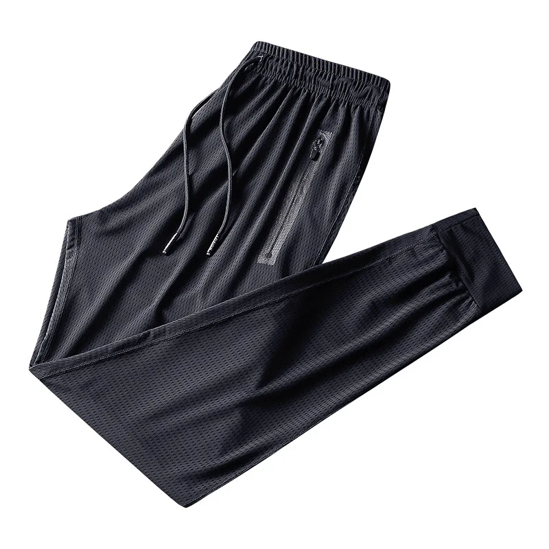 Men's Ice Silk Straight Pants, Quick-Drying Sports Pants, Men Long Pants, Big Size Cool Running Pants