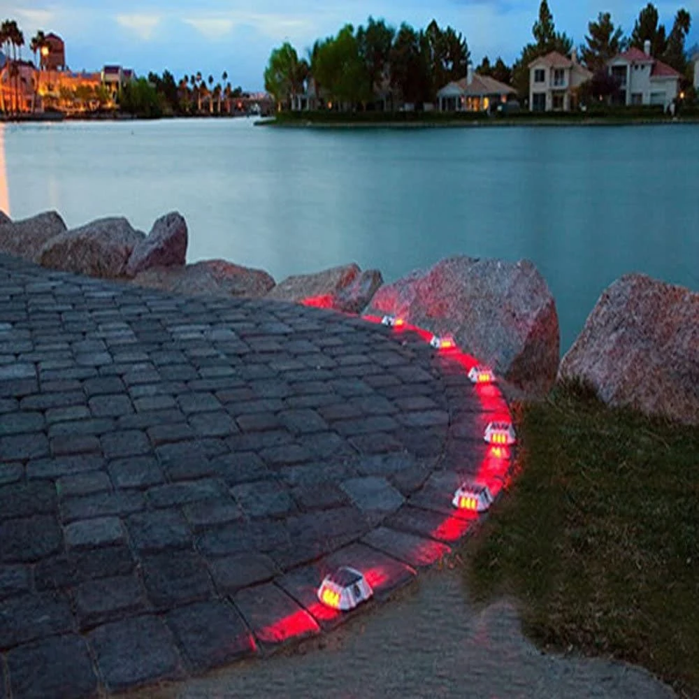 Lumières solaires à LED pour pont et allée, lumière extérieure, marqueurs de route, marche, trottoir, escalier, bateau, jardin, cour, 62S6