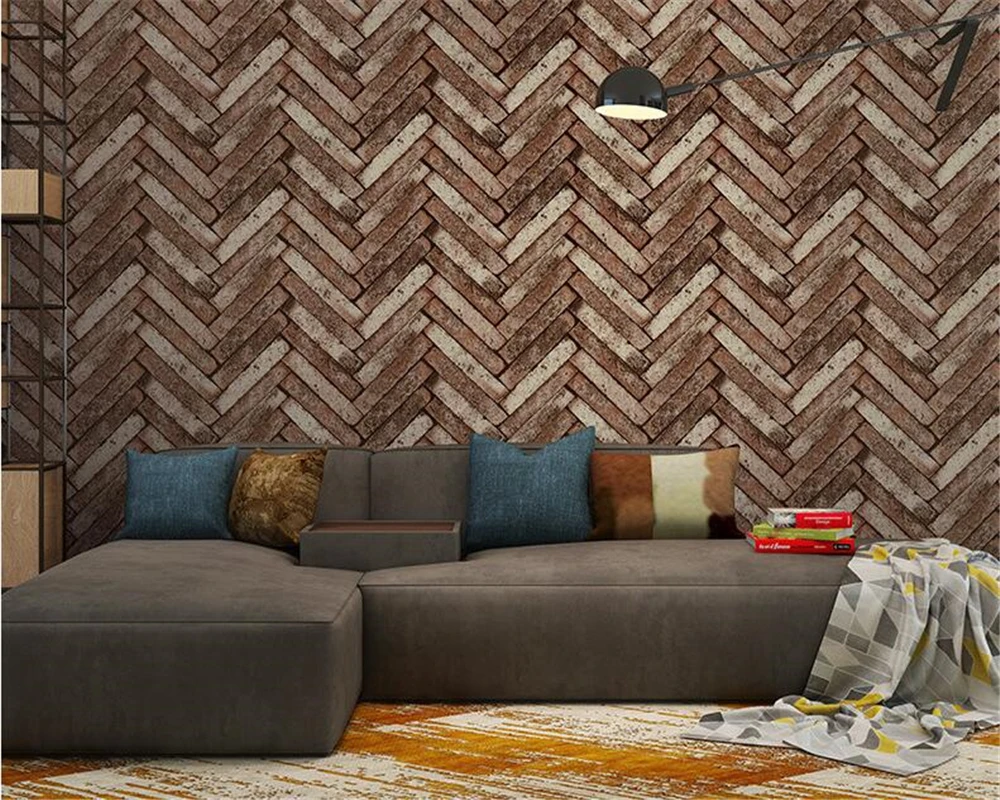 wellyu 3d three-dimensional chinese retro irregular oblique brick wallpaper living room background dining room 3d wallpaper