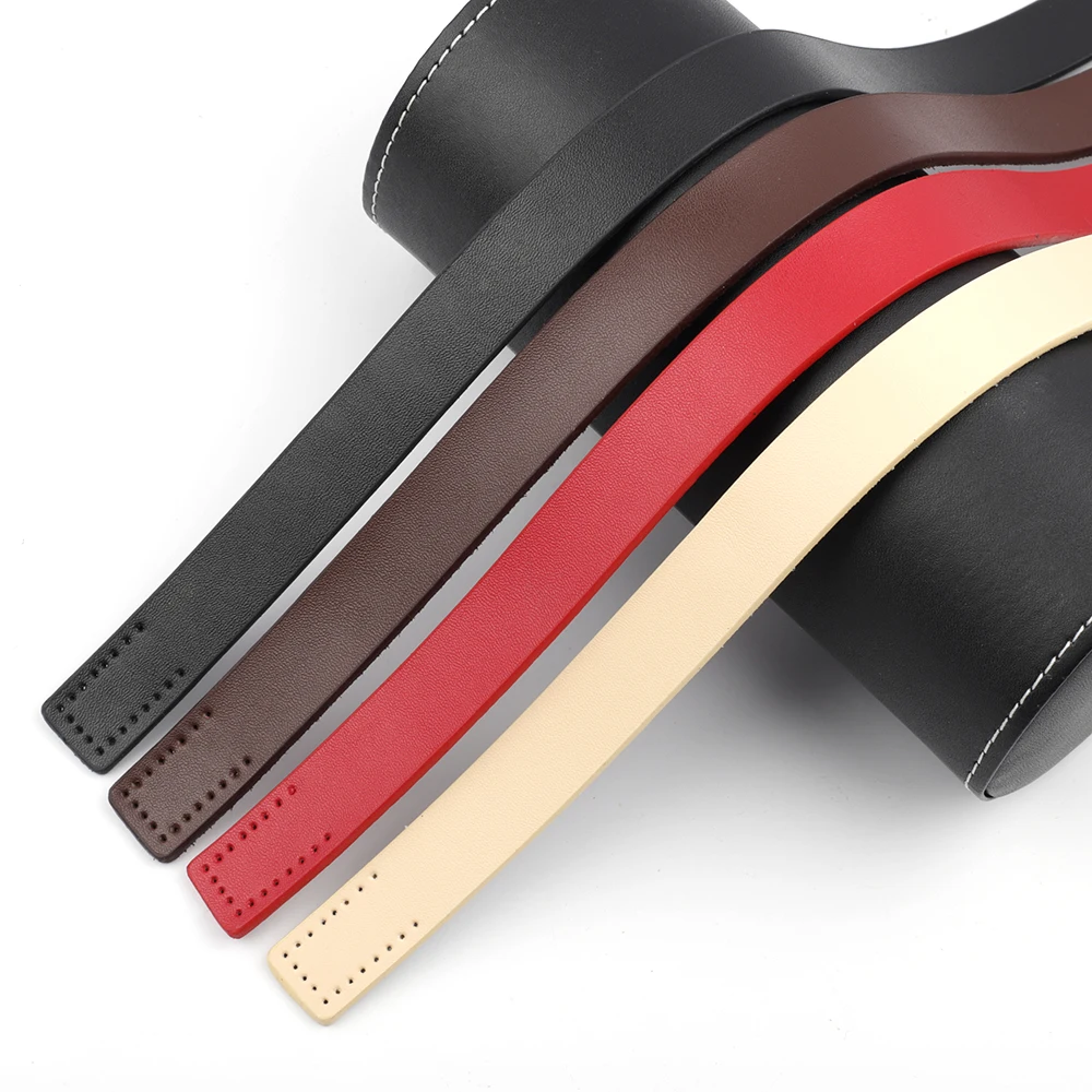 2pcs Genuine Leather Handles Durable Shoulder Bags Detachable Belt Handle DIY Handmade Replacement Handbag Strap 50cm for Bag