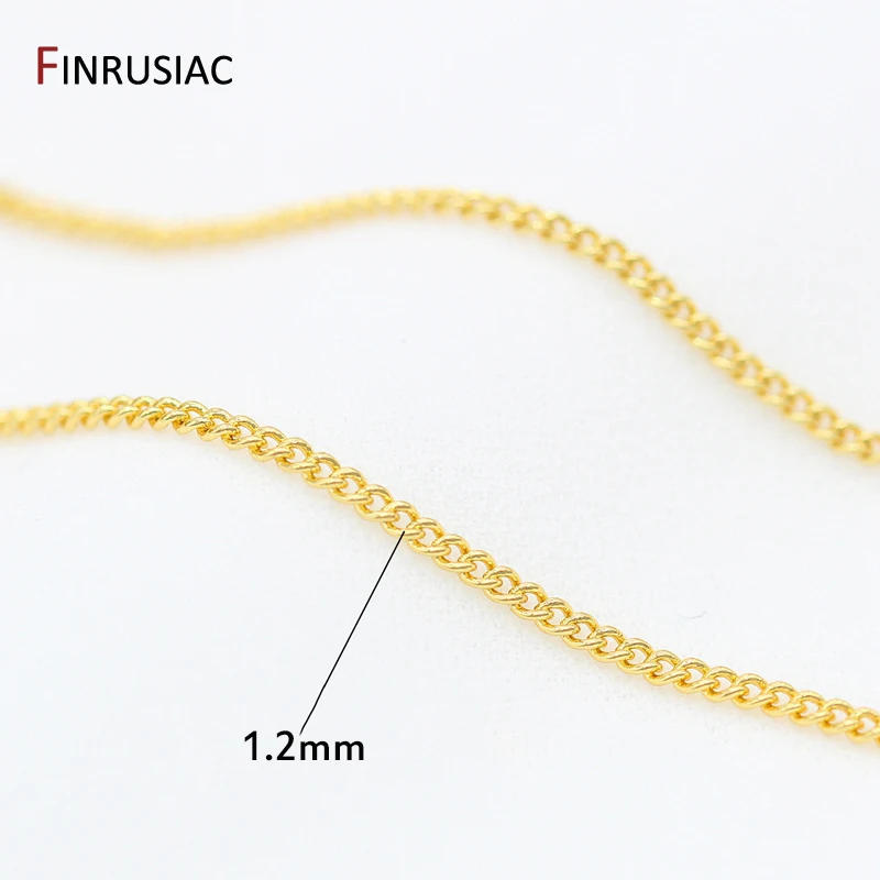 14k Real Gold Plated 1.2mm Chains For Jewellery Making DIY Bracelet Necklaces Earrings Supplies Wholesale