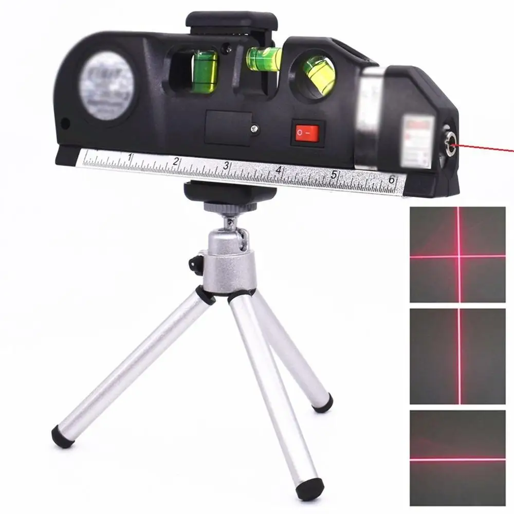 New Laser Level Vertical Measuring Laser Spirit Level Clip Adjusted Horizontal Laser Cross Line Instrument Tripod