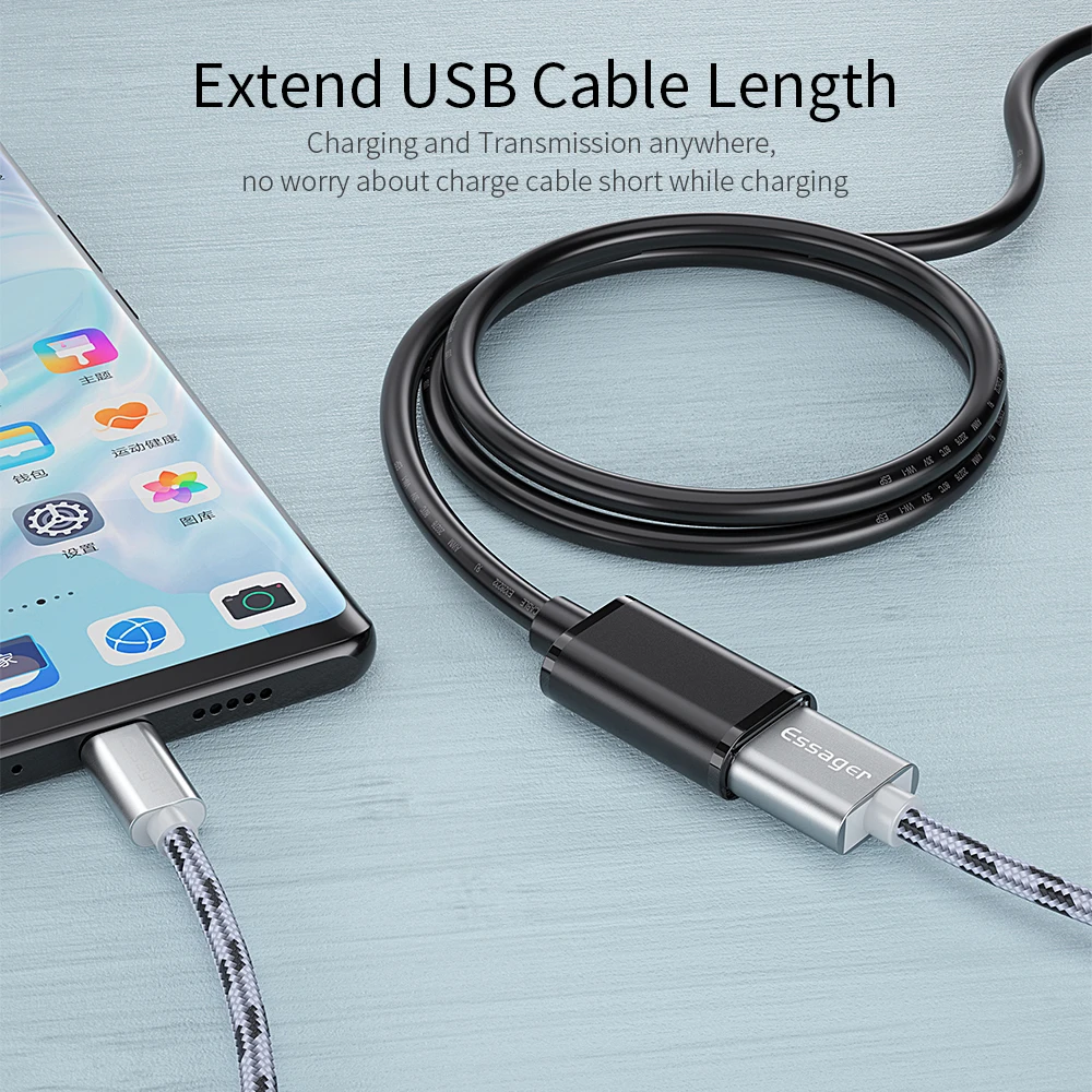 Essager USB Extension Cable USB 3.0 Male to Female Extender Cord for Smart TV Laptop PC Xbox USB 3.0 2.0 Cable Extension