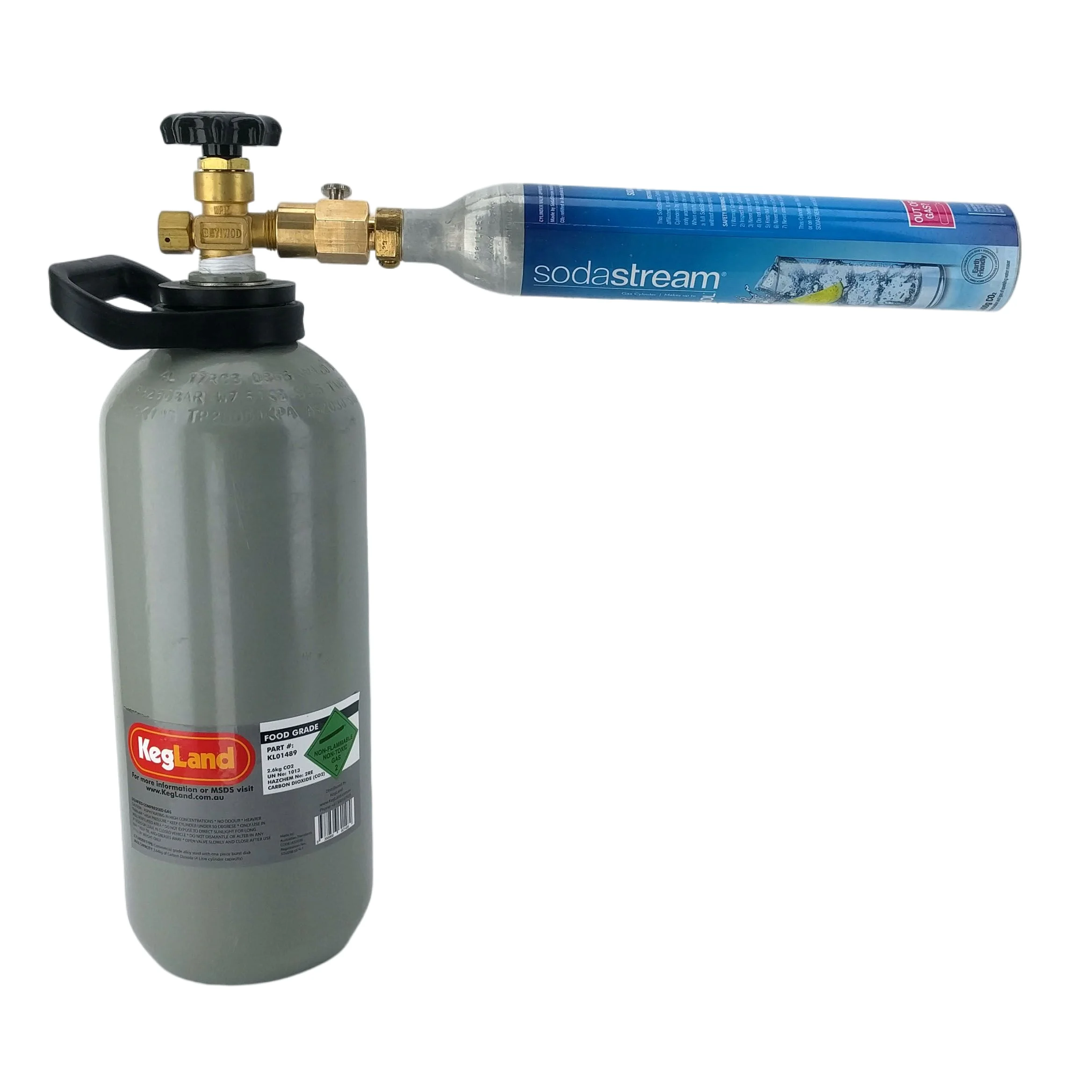 Kegland SODABOTTLE CYLINDER FILLING ADAPTER (FILLING STATION) WITH BLEED VALVE  (AU STANDARD)