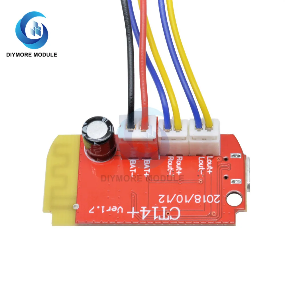 diymore DC 3.7V 5V 3W Digital Audio Amplifier Board Dual Plate Bluetooth Speaker Modification Sound Music Module Micro USB