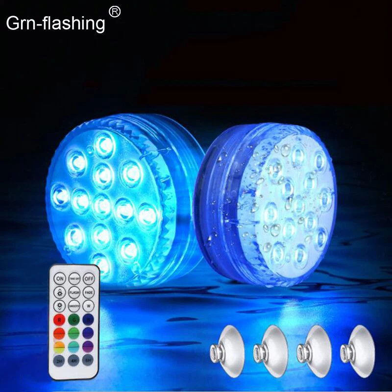 LED Underwater Swimming Pool Light USB Recharge Wireless Remote Control  Submersible Lamp Decor Garden Spa Waterproof