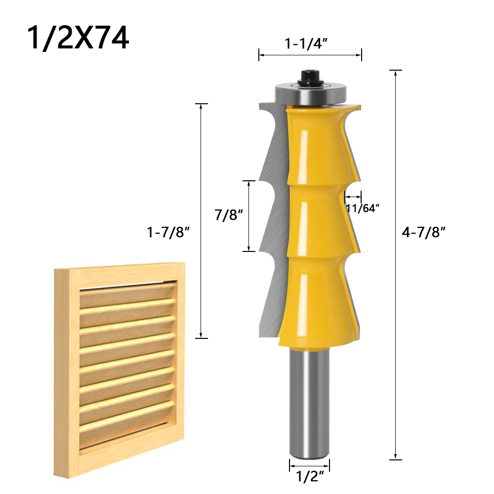 1pc Louver Shutter Style Router Bit - 1/2\