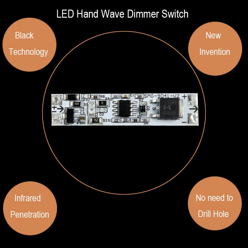 Led Smart Hand Welle Sweep Touch Sensor Einfache Dimmer Schalter Modul 12v Power Controller Pwm Regler Für Streifen Licht lampe Pcba