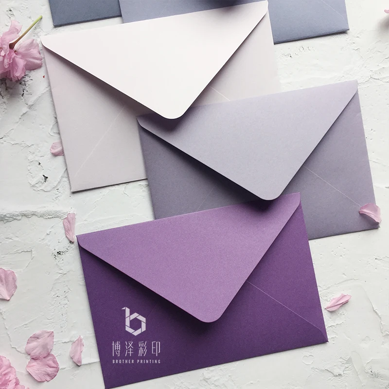 High Quality 5pcs/pack Solid Color Gift Envelopes Purple, gray European Envelopes For Card Post Card Photo Letter