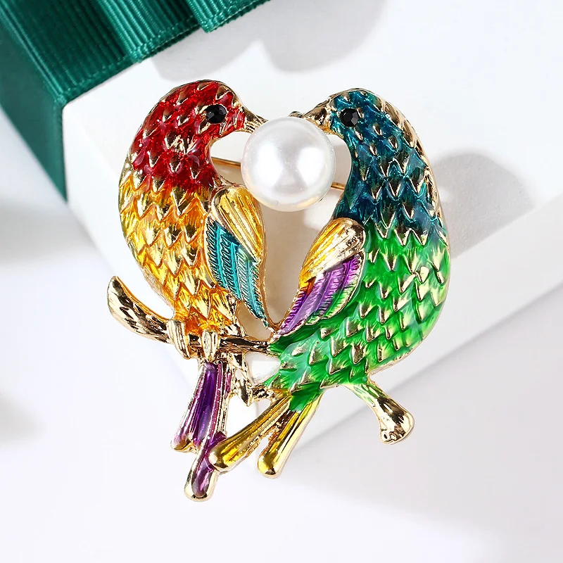 Women Enamel Crystal Brooch Pins Bird Phoenix Owl Swallow Woodpecker Brooches Jewelry Fashion Wedding Party Best Gift