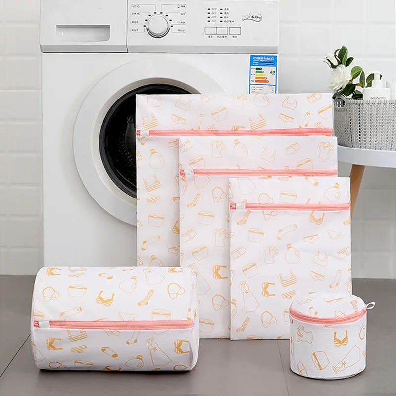 Printing Dirty Laundry Bag Underwear Organizer Useful Washing Maching Wash Bags Lingerie Laundry Net Basket Mesh Bra Washing Bag