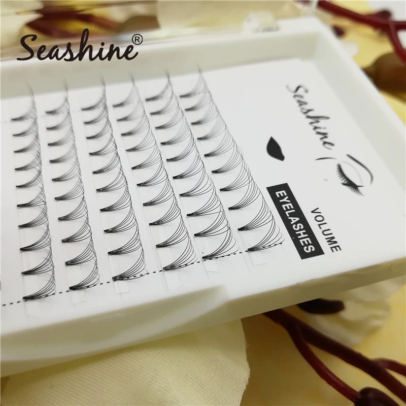 Seashine Lash 0.07 D Curl Premade Russian Volume Wide Fans 3D/4D/5D/6D Eyelashes short Stem Lash Premade Lash Extension