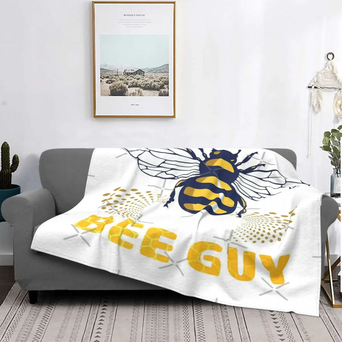 

Manta de apicultura con estampado de abeja y miel, colcha a cuadros para cama, sofá a cuadros, manta térmica, pickick