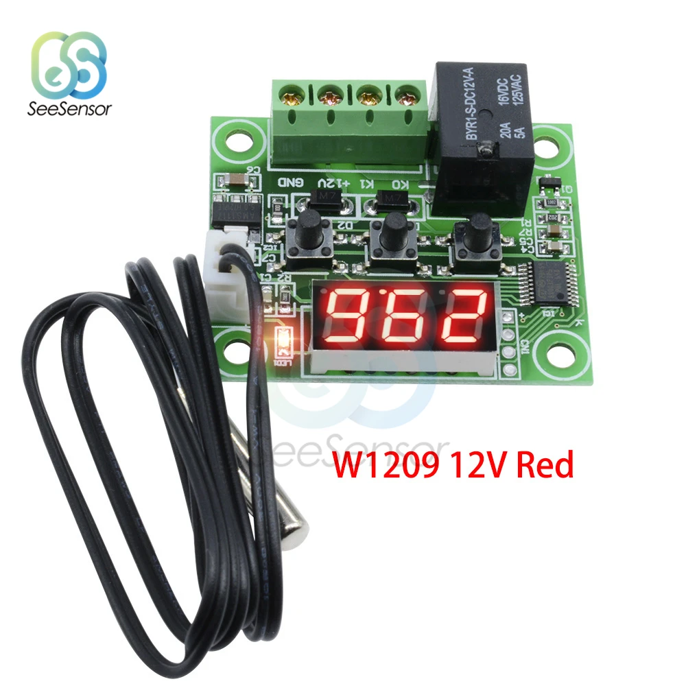 W1209 DC 5V 12V 24V Digital Temperature Controller Thermometer Thermostat Temperature Control Switch Plate W1209 Case