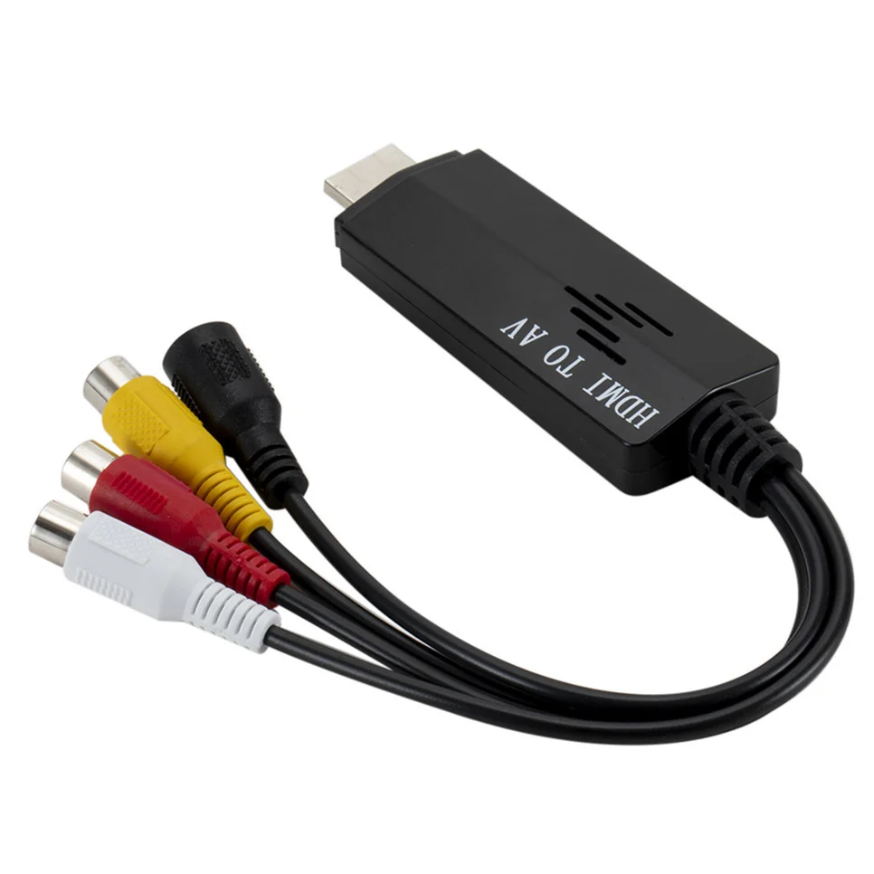 BGGQGG 1080P cable HD HDMI to AV RCA Black Converter Adapter Cable STB to Old TV Input port 1 x HDMI Output port 1 x RCA