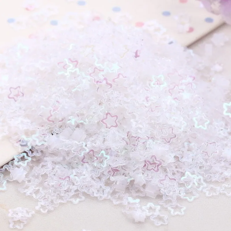 3mm Hollow Transparent Star Shape PVC Loose Sequins Glitter Paillettes for Nail Art Manicure Sewing Wedding Decoration Confetti