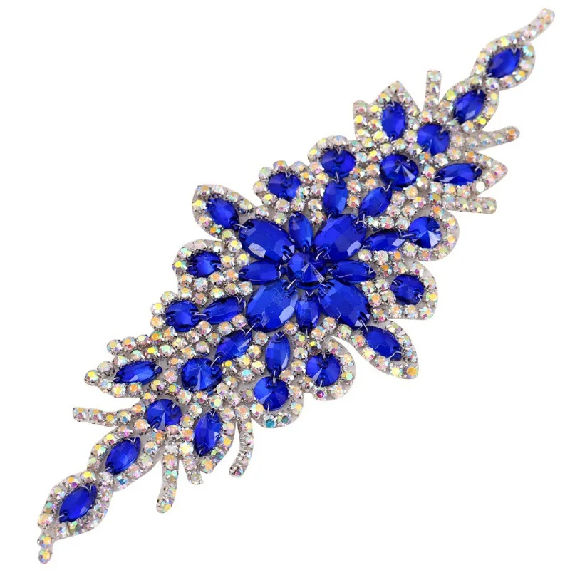 New Rhinestone Crystal Appliques Patch Iron On Silver Gold Hand Beaded Applique For Dress Shoe Accessory Sewn On Patches