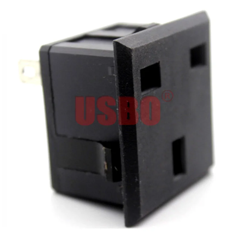 1PCS Black UK 13A 250V embedded industrial outlet British HK Singapore AC Power Socket Panel Mount Power Receptacle