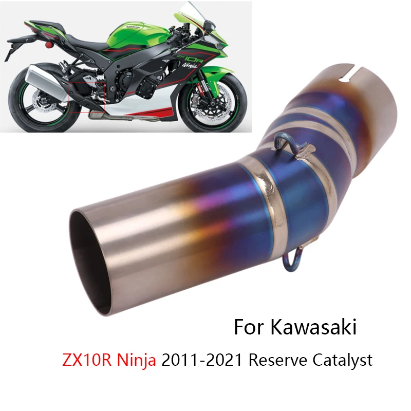 

For Kawasaki ZX10R Ninja 2011-2023 Exhaust Pipe Motorcycle Mid Link Tube Slip On 51mm Muffler Escape Reserve Cat Titanium Alloy